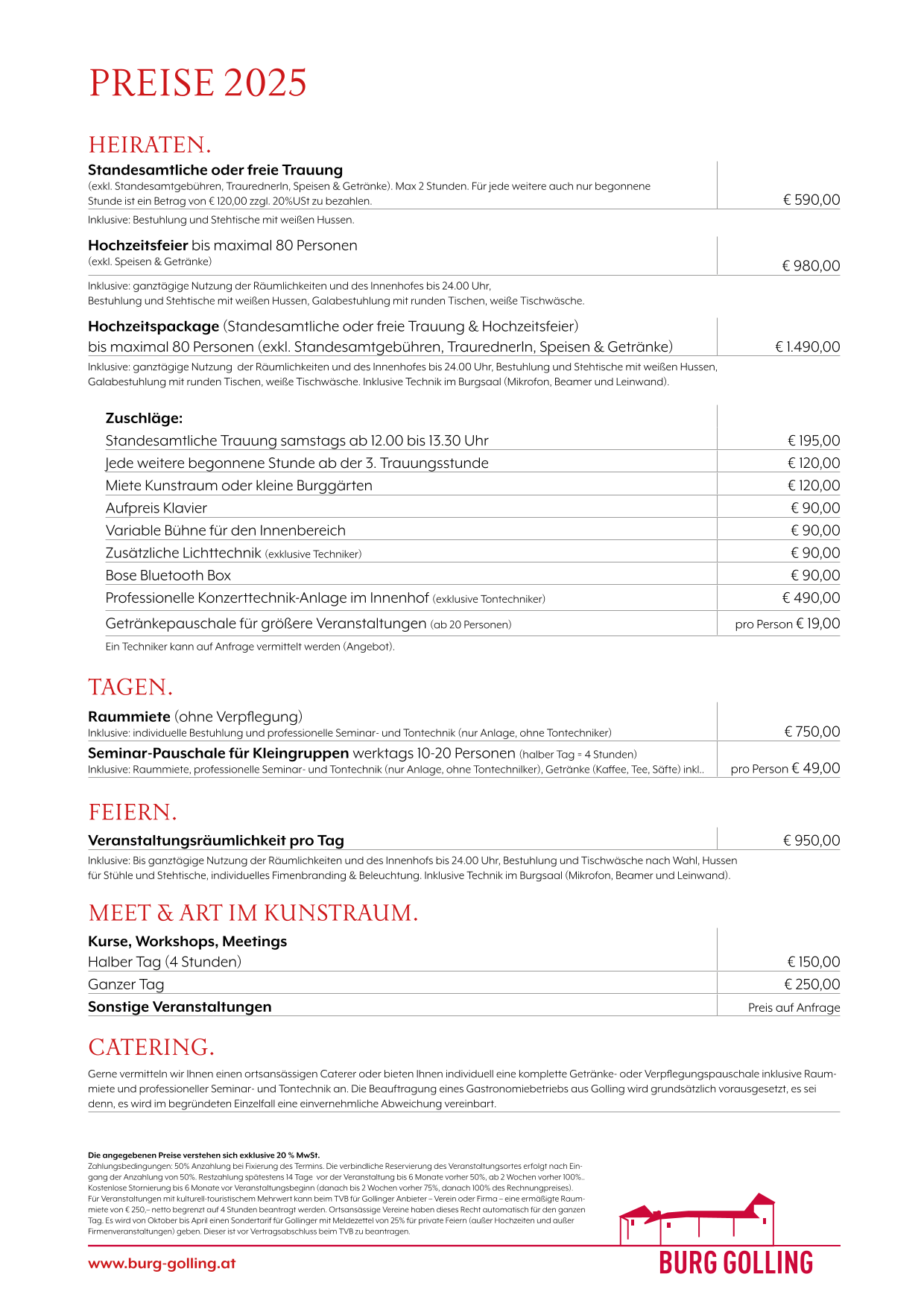Preisliste 2024